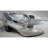 Sandały Damskie Skórzane Srebrne 37