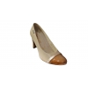 Eleganckie czółenka damskie - beż 7,5cm, nr. 37
