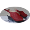 Eleganckie Czerwone Sandały z Koturnem 6,5cm - Rozmiar 38