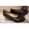 Ekskluzywne granatowe balerinki skórzane 42H
