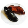 Eleganckie Skórzane Buty Męskie | Czarny | Tęgość H | Rozmiar 43