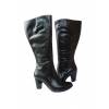 Kozaki Skóra Szeroka Cholewka 42 cm - Czarny