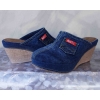 Granatowe Klapki z Koturnem 7,5 cm (Rozmiar 40)