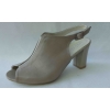 Sandały skórzane obcas 6 cm 37 - Nowe, wygodne, popiel - Natali
