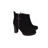 Eleganckie Botki Damskie Skórzane - Nr. 39 (Czarny, Obcas 9cm)