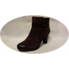 Botki damskie bordo 37, skóra zamszowa, obcas 8,5cm