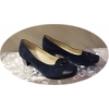 Eleganckie Czółenka Damskie Granat Skóra 5cm 36