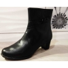 Czarny Skórzany Botek ze Słupek 6 cm - Rozmiar 43