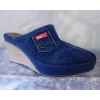 Granatowe Klapki z Koturnem 7,5 cm (Rozmiar 40)
