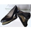 Eleganckie skórzane czółenko obcas 6 cm - kolor czarny