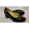 Eleganckie czółenko na wysokim obcasie 6 cm, skóra naturalna, czarne, rozmiar 39