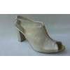 Sandały skórzane obcas 6 cm 37 - Nowe, wygodne, popiel - Natali