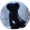 Buty Damskie Skórzane Botki Szerokiej Tęgości H, Obcas 6 cm