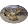 Eleganckie Sandały Damskie Beżowe, Obcas 7 cm