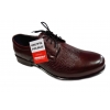 Eleganckie Skórzane Buty Męskie, Bordowy, Rozmiar 42