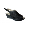 Sandały Damskie Skórzane Czarne 6,5cm - Nr.37