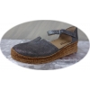 Espadryle damskie skóra szara koturn 4cm r. 38