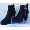 Botki czarne zamsz obcas 9 cm nr.37
