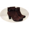 Botki damskie śliwkowe, skórzane, nowe, obcas 8.5cm, nr.39