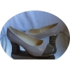 Beige Leather Court Shoe with 5.5cm Heel (Size 42)