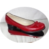 Eleganckie Skórzane Balerinki - Czerwone, Rozmiar 42