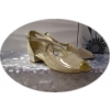 Eleganckie złote sandały obcas 6,5 cm nr. 37