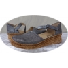 Espadryle damskie skóra szara koturn 4cm r. 38