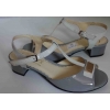 Eleganckie sandałki skórzane popiel, rozm. 38