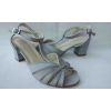 Eleganckie Sandały Skórzane, Popiel, Obcas 7 cm, Rozmiar 37