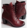 Modne Botki Skóra Bordo Sz 38