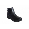 Eleganckie Czarne Botki Koturny 4,5cm Nr.37