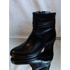 Eleganckie Botki Skórzane Czarne 5.5cm obcas