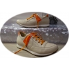 Buty sportowe ze skóry naturalnej - beż/pomarańcz nr.38