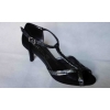 Czarne Skórzane Sandały - 7 cm Obcas