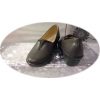 Mokasyny damskie skórzane koturny 4cm - szary