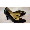 Eleganckie Skórzane Czółenko Granat 8,3 cm 35