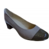 Beige Leather Court Shoe with 5.5cm Heel (Size 42)