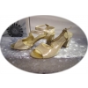 Eleganckie Sandały Damskie Beżowe, Obcas 7 cm