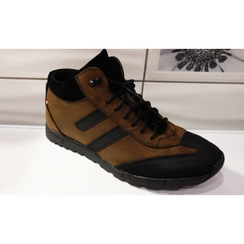 Eleganckie sportowe buty skórzane brązowe 41