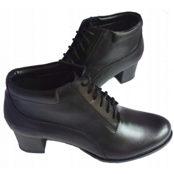 Eleganckie Botki Skórzane HOBCAS 5.5 cm (Rozmiar 44)