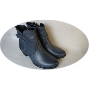 Botki skórzane z obcasem 5,5cm, nr. 40 - szary