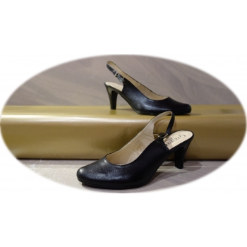 Eleganckie Sandały Skórzane 7,5cm - Czarny - Rozmiar 38