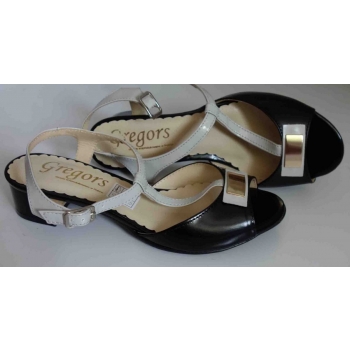 Eleganckie sandałki skórzane - Czarne, rozmiar 38