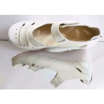 SKÓRZANE mokasyny damskie koturn teg H 36