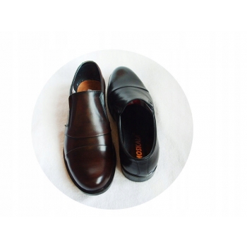 Szerokie buty skórzane męskie XX H, czarne