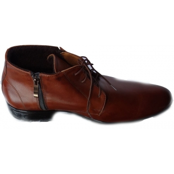 Trzewiki skórzane męskie - Brązowy