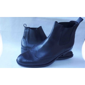 Eleganckie czarne sztyblety męskie, skóra naturalna, rozmiar 42