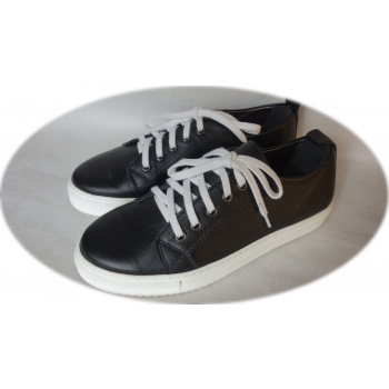 Eleganckie buty sportowe z naturalnej skóry - czarne 37