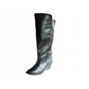 Kozaki Zamszowe na Podeszwie Koturnowej 41