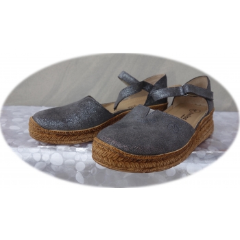 Espadryle damskie skóra szara koturn 4cm r. 38